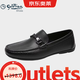 金利來(lái)（Goldlion）男鞋男士商務(wù)皮鞋輕便一腳蹬個(gè)性時(shí)尚豆豆鞋G567510074AAA黑色41