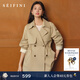 詩(shī)凡黎（‘S EIFINI）【孟子義同款】詩(shī)凡黎26春特調色經(jīng)典雙排扣高級英倫中長(cháng)風(fēng)衣外套 卡其中長(cháng)款預售[4月1日]發(fā) S