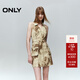 ONLY秋季掛脖翻領(lǐng)設計修身露背短裙連衣裙女|124307008 HH9 伊恩印花 S (160) /80A