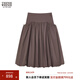 Teenie Weenie小熊女裝半身裙26夏季新款優(yōu)雅時(shí)尚少女風(fēng)中長(cháng)A字裙 棕色 S
