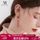 Mck紅色中國結流蘇耳環(huán)女長(cháng)款耳墜國風(fēng)喜慶耳釘三八婦女節禮物 中國結流蘇耳環(huán)
