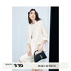 伊芙麗輕薄西裝2024秋裝高級感設計感氣質(zhì)通勤休閑醋酸西服外套女 米白 M 160/84A