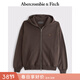 Abercrombie & Fitch經(jīng)典小麋鹿圖案美式抓絨經(jīng)典廓形衛衣外套25秋冬男裝122-5540 深棕色 M (180/100A) 尺碼偏大，建議小一碼
