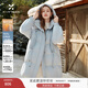 香影舒芙蕾藍色羽絨服女中長(cháng)款2025冬季高級感白鴨絨泡芙連帽外套 航線(xiàn)藍 M