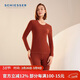舒雅（Schiesser）情侶輕暖薄絨圓領(lǐng)玻尿酸美肌針織保暖內衣套裝 女士啡紅 XL
