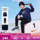 NIKE3BRAND 耐克男女童紅色拜年服衛衣+長(cháng)褲2件套兒童加絨保暖套裝