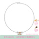 尤目 蝴蝶結小熊項圈choker密鑲寶石項鏈女38節生日禮物送女友 白色