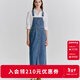 ELAND衣戀背帶牛仔連衣裙A字中長(cháng)裙子夏新款 牛仔色(55)Indigo M 165