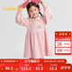 巴拉巴拉童裝女童連衣裙學(xué)院風(fēng)A字裙2025秋新款寶寶翻領(lǐng)裙子甜美 夢(mèng)幻粉60316 110