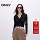 ONLY秋季休閑時(shí)尚氣質(zhì)V領(lǐng)修身短款針織衫女|124324011 H1Z 黑色 L