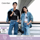 Calvin KleinJeans春秋男女情侶中性休閑通勤ck印花打底衫圓領(lǐng)長(cháng)袖T恤上衣
