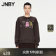 JNBY/江南布衣春秋衛衣寬松小熊圖案棉質(zhì)毛圈布圓領(lǐng)套頭5O9415990 206/深褐 XS