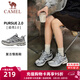 駱駝（CAMEL）情侶穿搭[追尋2.0]慢跑鞋男女開(kāi)學(xué)季透氣復古緩震旅游運動(dòng)跑步鞋 K25B097058，象牙色/銀白 ，女 36