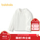 巴拉巴拉童裝兒童長(cháng)袖t恤女童翻領(lǐng)內搭白色秋季打底上衣簡(jiǎn)約百搭 本白10101 100