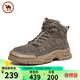 駱駝牌 戶(hù)外休閑登山鞋工裝靴厚底馬丁靴男女鞋 P14W342609 卡其 41