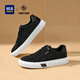 海瀾之家（HLA）鞋子男鞋2026新款板鞋男低幫男士休閑鞋增高套腳帆布鞋戶(hù)外運動(dòng)鞋 黑色 42