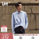 Lee標準版日常簡(jiǎn)約翻領(lǐng)小Logo男長(cháng)袖襯衫休閑潮流LMT009028T12 藍色 S