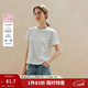 茵曼（INMAN）簡(jiǎn)約基礎純棉短款T恤2026夏季女裝新款休閑百搭合體正肩短袖 淺花灰 S