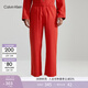 Calvin Klein內衣秋冬男士本命年簡(jiǎn)約刺繡ck松緊腰純棉法蘭絨睡褲 FUK-莓醬紅 XL