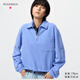 優(yōu)衣庫合作款/女裝半拉鏈衛衣/運動(dòng)衫484154 64 湖藍色 L