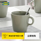 宜家（IKEA）FARGKLAR法利克洛高顏值水杯高級感杯子茶杯咖啡杯馬克杯 大杯帶有光澤 米黃色370毫升