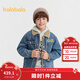 巴拉巴拉（BALABALA）【商場(chǎng)同款】男童棉服兒童牛仔外套新款童裝2025秋冬拼接 牛仔中藍88201 150