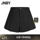 JNBY/江南布衣春夏短褲休閑寬松闊腿純棉復古拼接下擺干練5O5E12940 001/本黑 XL