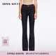 MISS SIXTY2025春季新款原色牛仔褲女高腰顯瘦修身窄版微喇叭褲 深藍短版 24