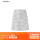 PORTS寶姿女裝2025春夏新款短褲LM8P051MFQ090 奶白色格子 S /4