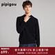 皮皮狗 秋冬新品 羊絨衫男士商務(wù)休閑半高領(lǐng)百搭毛衣內搭打底針織衫 黑色701 2XL 185/104A