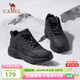 駱駝（CAMEL）凌風(fēng)2.0加絨中高幫休閑男鞋保暖防水戶(hù)外徒步百搭鞋2025秋冬新款 K15C363048，黑/深灰，男 41