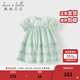戴維貝拉（DAVE＆BELLA）新款童裙洋氣女童連衣裙兒童夏天泡泡袖裙子女寶寶公主裙 薄荷綠【現貨】 110 cm（建議身高100-110cm）
