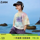 ASK JUNIOR兒童純棉短袖T恤夏季中大童扎染撞色半袖體恤青少年男童上衣 花色