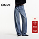 ONLY2025秋季新款時(shí)尚慵懶風(fēng)中腰闊腿褲長(cháng)褲牛仔褲女|125132044 J33 350水洗牛仔藍 S S標準褲長(cháng)