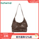 熱風(fēng)（Hotwind）【商場(chǎng)同款】女士單肩包秋季新款擦色做舊復古棕色大容量休閑女包 131黑棕 F