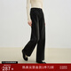 自巧保暖蓄熱 自巧小個(gè)子側縫拼接直筒牛仔褲女2025冬季新款加絨褲子 謐黑色 L （尺碼：5）