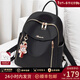 viney雙肩包女新款時(shí)尚牛津布背包戶(hù)外出游旅行包大容量電腦包百搭書(shū)包 【黑色】送老婆女朋友高級感實(shí)用 高顏值休閑旅游運動(dòng)包登山包