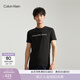 Calvin KleinJeans夏季男女情侶中性休閑年輕多色ck印花修身打底短袖T恤上衣 BEH-太空黑 2XL （推薦175-190斤）