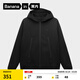 蕉內熱皮501++男士防風(fēng)加絨連帽修身軟殼機能外套保暖上衣秋冬新款 黑色 L