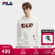 FILA馬上起飛抓馬衛衣斐樂(lè )男女情侶款休閑寬松刺繡連帽衛衣2026春新款 云菇白-WT L 175/96A/L
