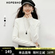 紅袖（hopeshow）木耳邊毛針織衫2025冬季新款女裝半高領(lǐng)打底巨好看輕熟百搭上衣 米白004 M
