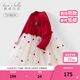 戴維貝拉（DAVE＆BELLA）女寶寶針織網(wǎng)紗裙兒童毛衣連衣裙洋氣女寶寶童裙春裝新年小童裙子 紅色【現貨】 90 cm（建議身高80-90cm）