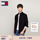 TOMMY JEANS【燈芯絨】秋冬男裝純棉復古休閑通勤繡標長(cháng)袖襯衣襯衫外套 黑色BDS M