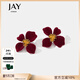Jay復古過(guò)年紅色花朵耳環(huán)女氣質(zhì)耳墜耳飾品送女友情人節禮物