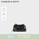 CHARLES&KEITH26春新品包掛油蠟皮單肩斜挎包云朵包女神節生日禮物CK2-80151612 Black黑色 S