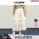 LALABOBO【商場(chǎng)同款】LALABOBO半裙25年秋新原創(chuàng  )巨好看荷葉邊網(wǎng)紗中長(cháng)裙子 本白 M