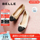 百麗（Belle）小香風(fēng)平跟單鞋女商場(chǎng)同款蝴蝶結媽媽淺口鞋Z8R1DAQ4 杏色 40 (250mm)