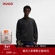 雨果博斯HUGO【情人節禮物】【100%棉】男士笑臉徽標毛圈布衛衣 002-黑色 L