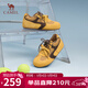 駱駝（CAMEL）松包德訓鞋女活力革網(wǎng)撞色拼接休閑板鞋 L25A245022 黃色  36 
