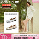 康莉（COMELY）小香風(fēng)瑪麗珍鞋女秋季拼接羊皮單鞋平底芭蕾舞鞋 銀色 37 